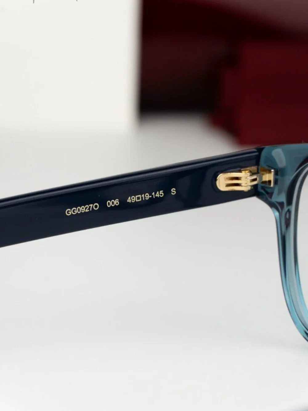 Gucci Men Eyeglasses Transparent Blue Demo Square GG0927O 006 NEW AUTHENTIC